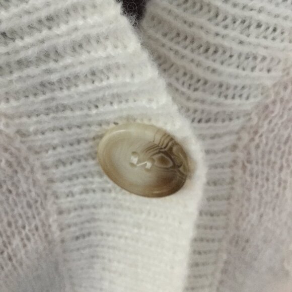 BIBI cardigan pink and white with hearts very soft knit size large hearts are 3D - Picture 3 of 4